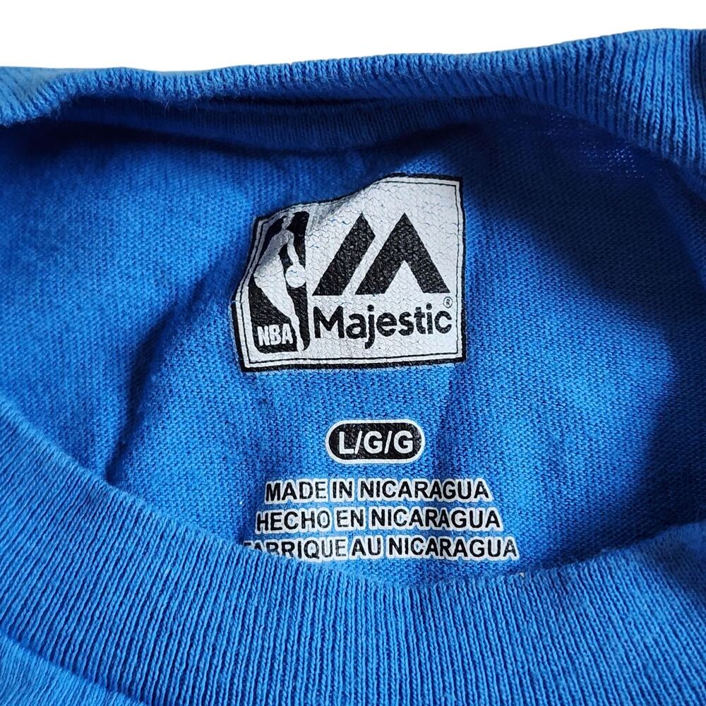 NBA Majestic Mens OKC Oklahoma Thunder Tee Size L Blue Short Sleeve Shirt - Picture 5 of 8